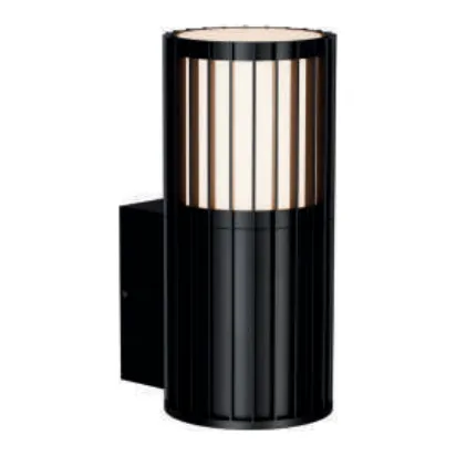Calibo Bright Ribbed Exterior Wall Light in Single direction, Black