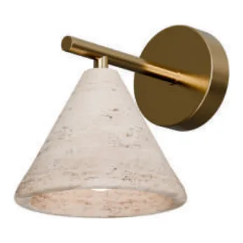 Calibo Orville Travertine Cone Wall Light