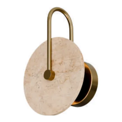 Calibo Orville Travertine Disc Wall Light