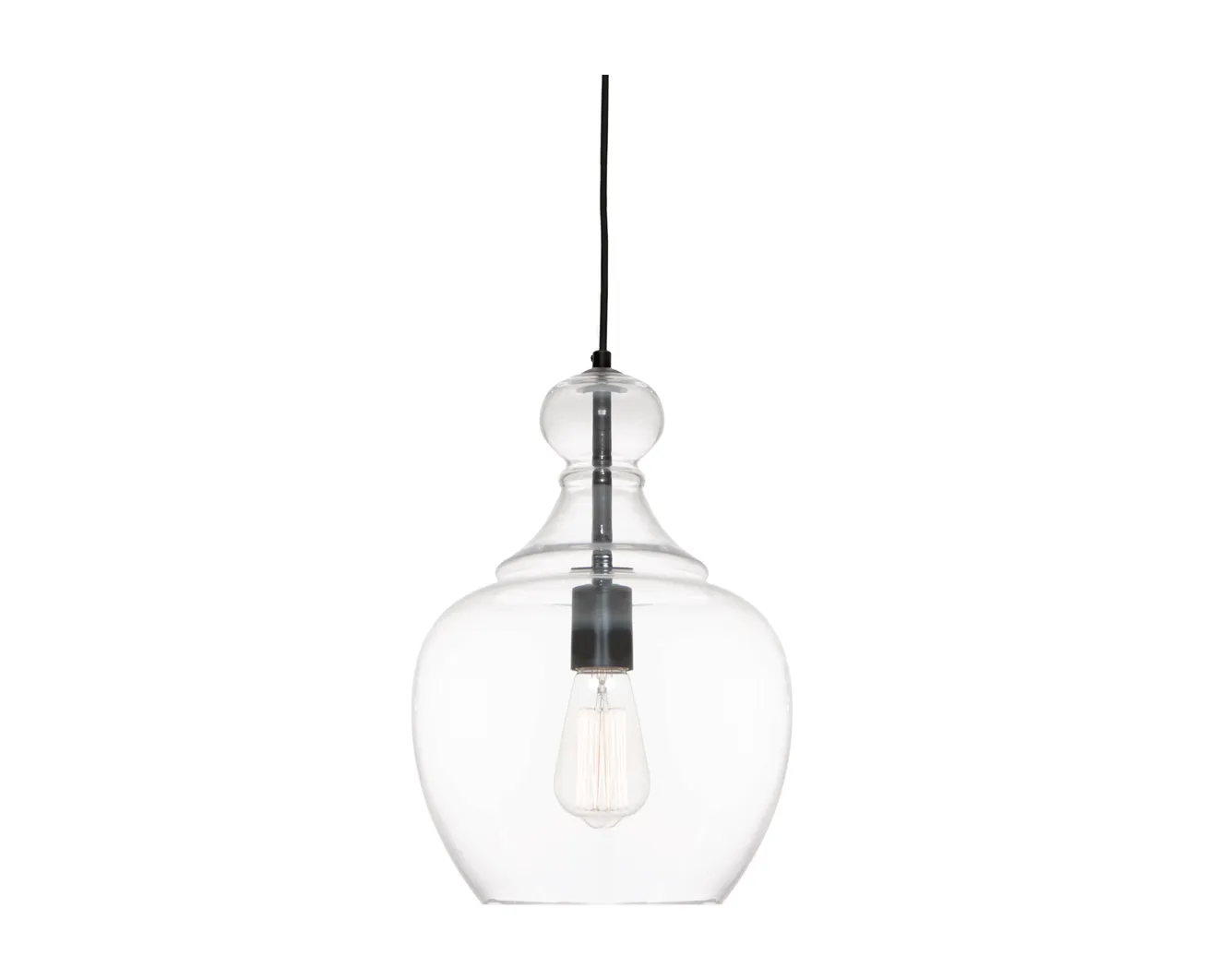 Cougar Lighting Bellac Glass Pendant in Black
