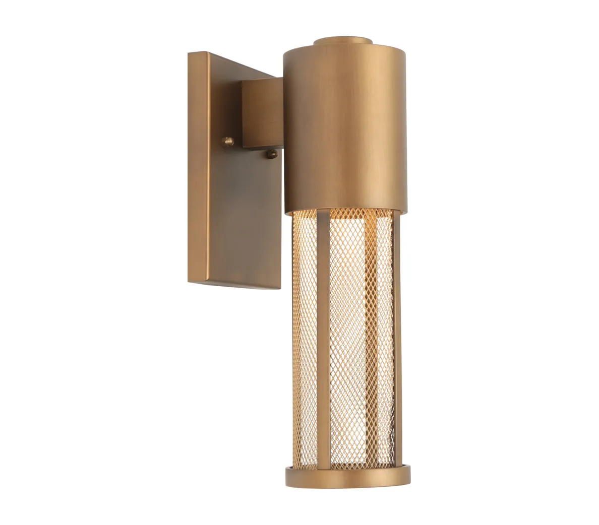 Cougar Lighting Kassel Mesh Exterior Wall Light in Aged Brass