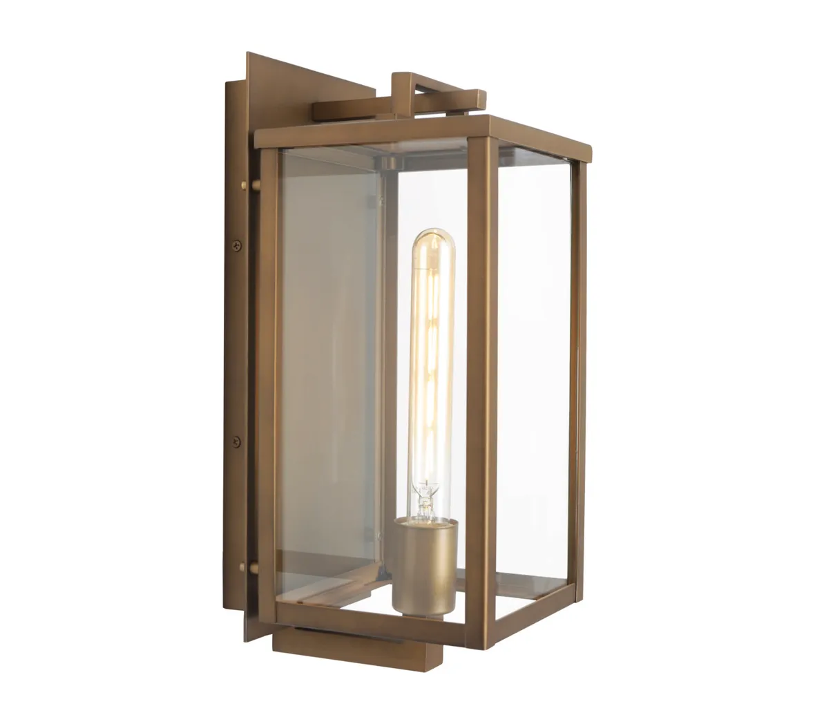Cougar Lighting Lille Exterior Wall Light in Aged Brass