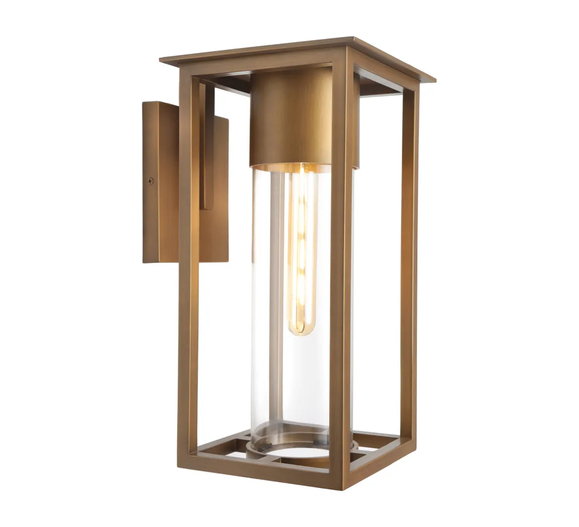 Cougar Lighting Ryde Exterior Wall Light in Aged Brass