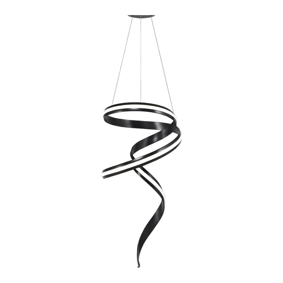 Eglo Camila Spiral LED Pendant in Brushed Black