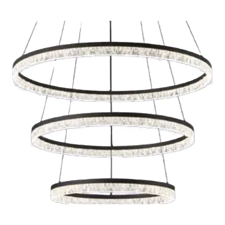 Eglo Florencia Three Ring LED Pendant in Black