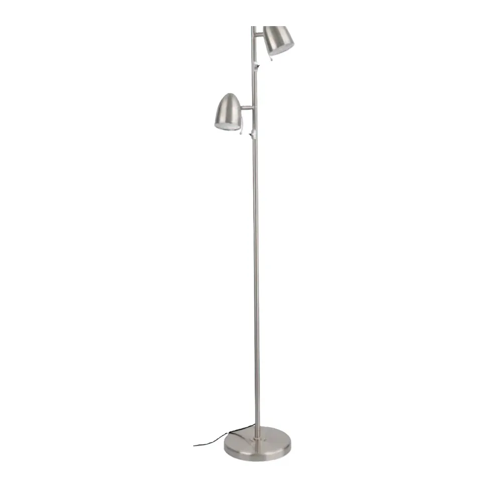 Eglo Lara Twin Head Floor Lamp in Satin nickel