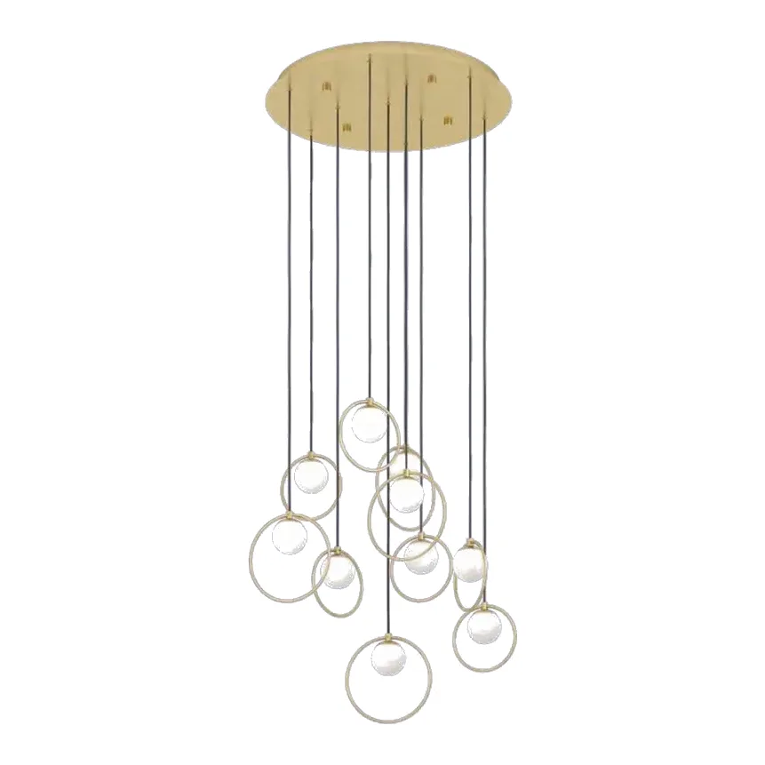 Eglo Portocolom Brass Ring Cluster Pendant