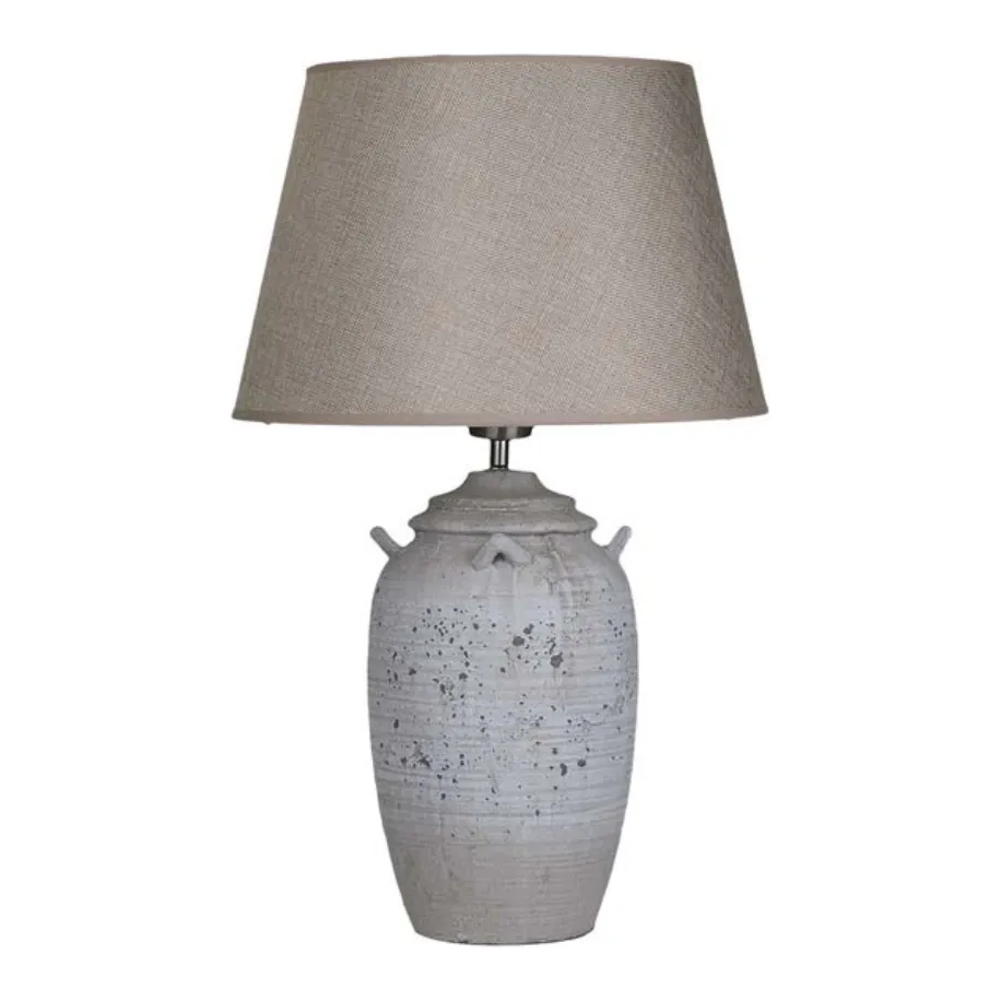 Lexi Lighting Ebony Ceramic Table Lamp in Grey Shade