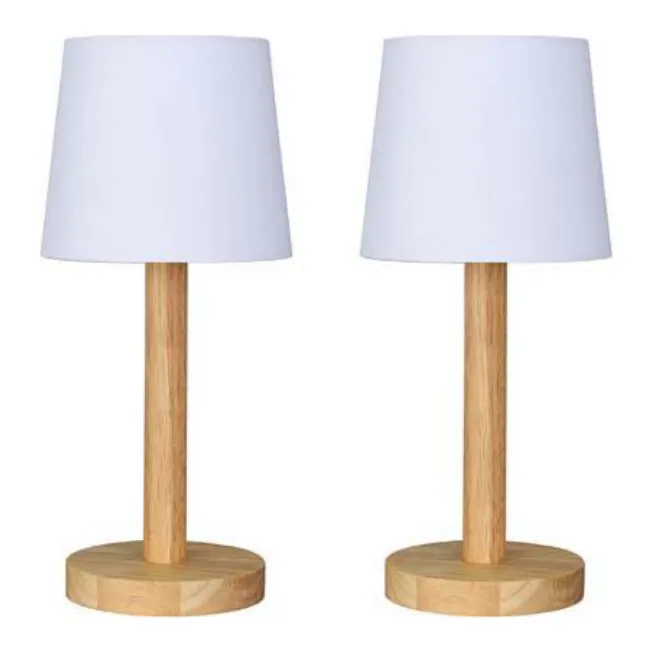 Lexi Lighting Sandy Timber Table Lamp (Set of 2)