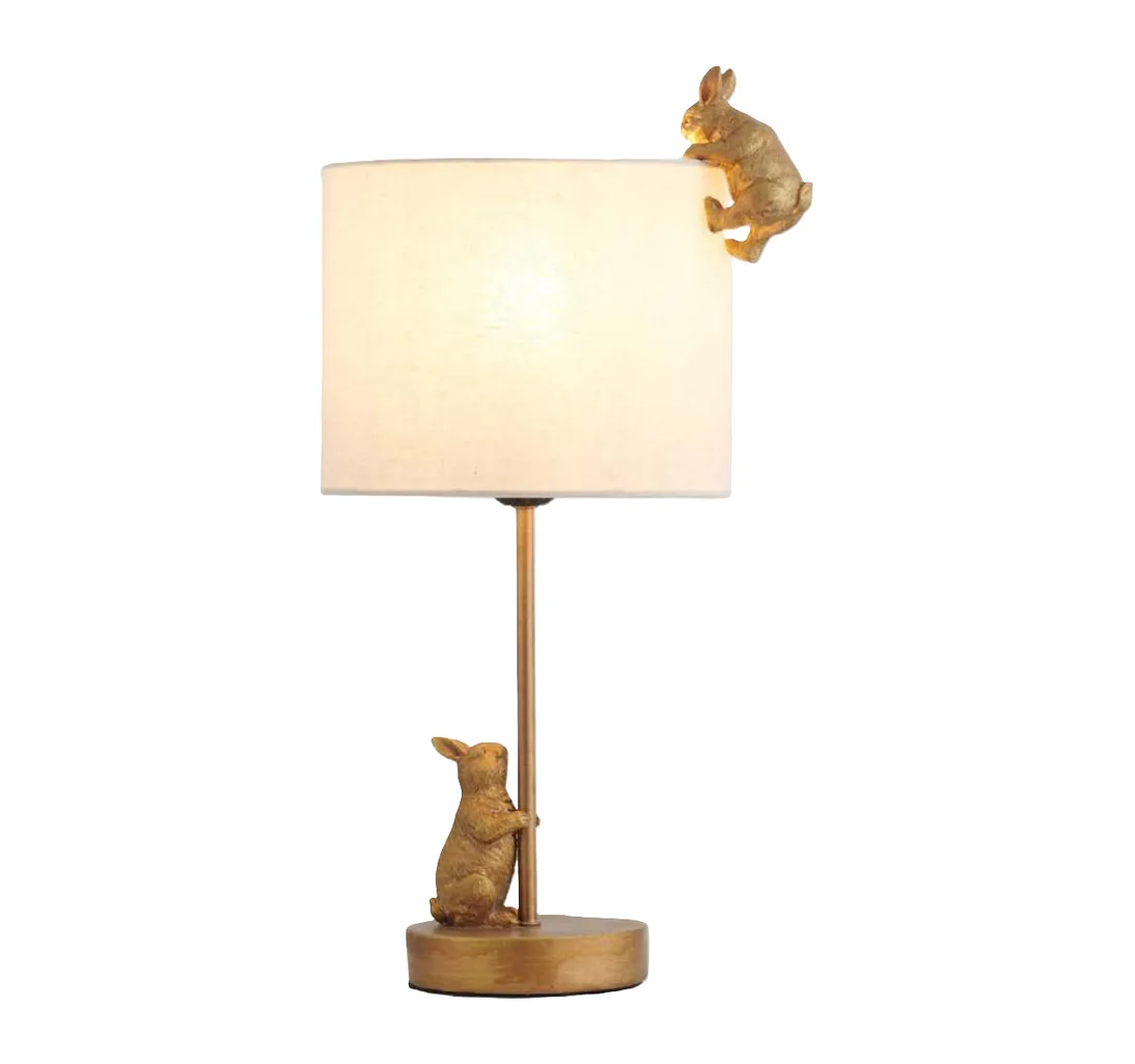 Lexi Lighting Two Rabbits Playing Table Lamp