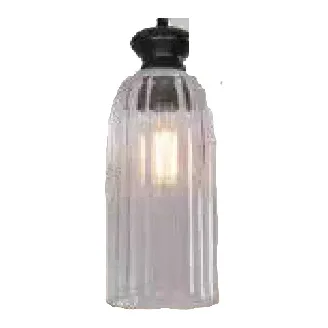 Lighting Network 1 Light Ribbed Clear Glass Cylinder Pendant