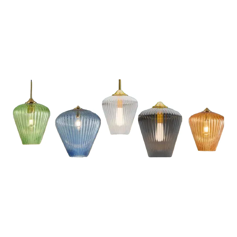 Lighting Network 1 Light Ribbed Glass Pendant