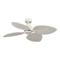 Martec Kingston DC Palm Leaf Smart Ceiling Fan in Fan only, Matt White/White Wash