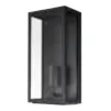Martec Vancouver Lantern Exterior Wall Light in Flush lantern large, Matt Black