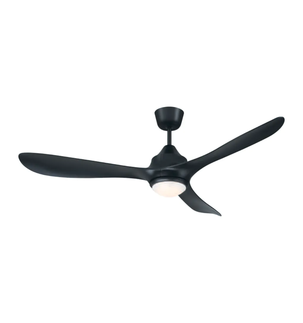 Mercator Juno DC Ceiling Fan with LED Light in Black