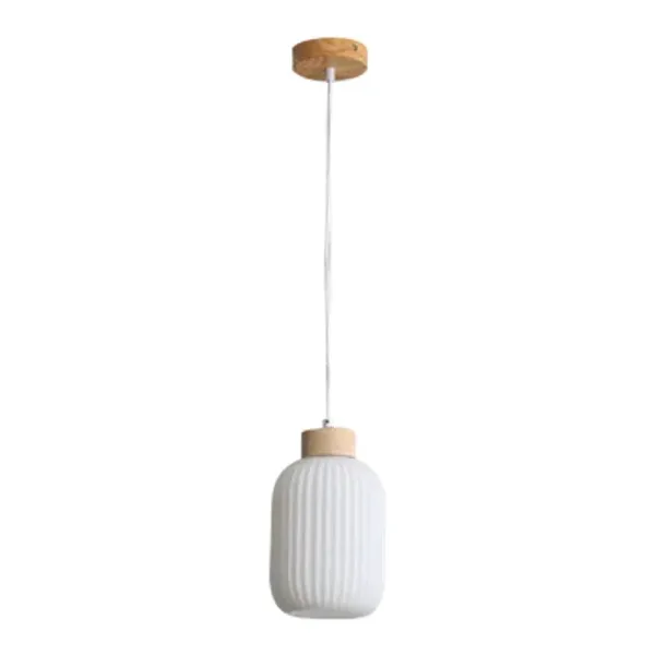 Oriel Lighting Bolli Ribbed Opal Pendant