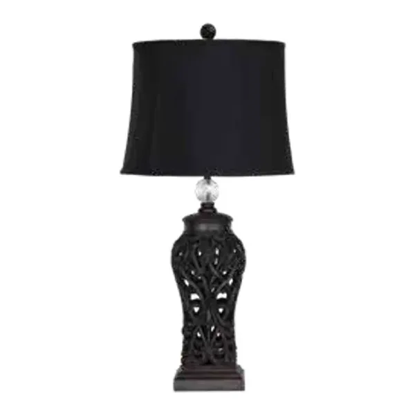 Oriel Lighting Dorne Antique Black Table Lamp in 