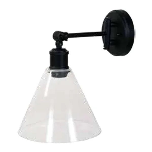 Oriel Lighting Heath Clear Glass Wall Light in Black