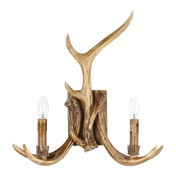 Oriel Lighting Hyort Antler 2 Light Wall Light