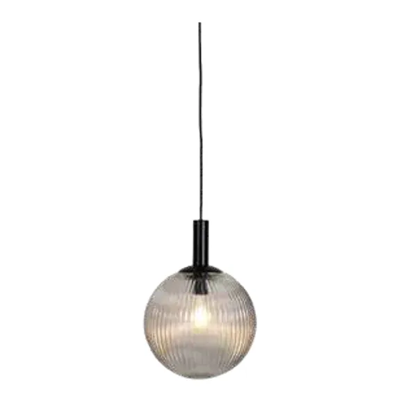 Oriel Lighting Legarno Ribbed Glass Globe Pendant