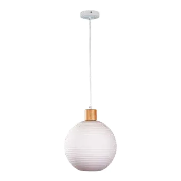 Oriel Lighting Twillo Ribbed Opal Globe Pendant