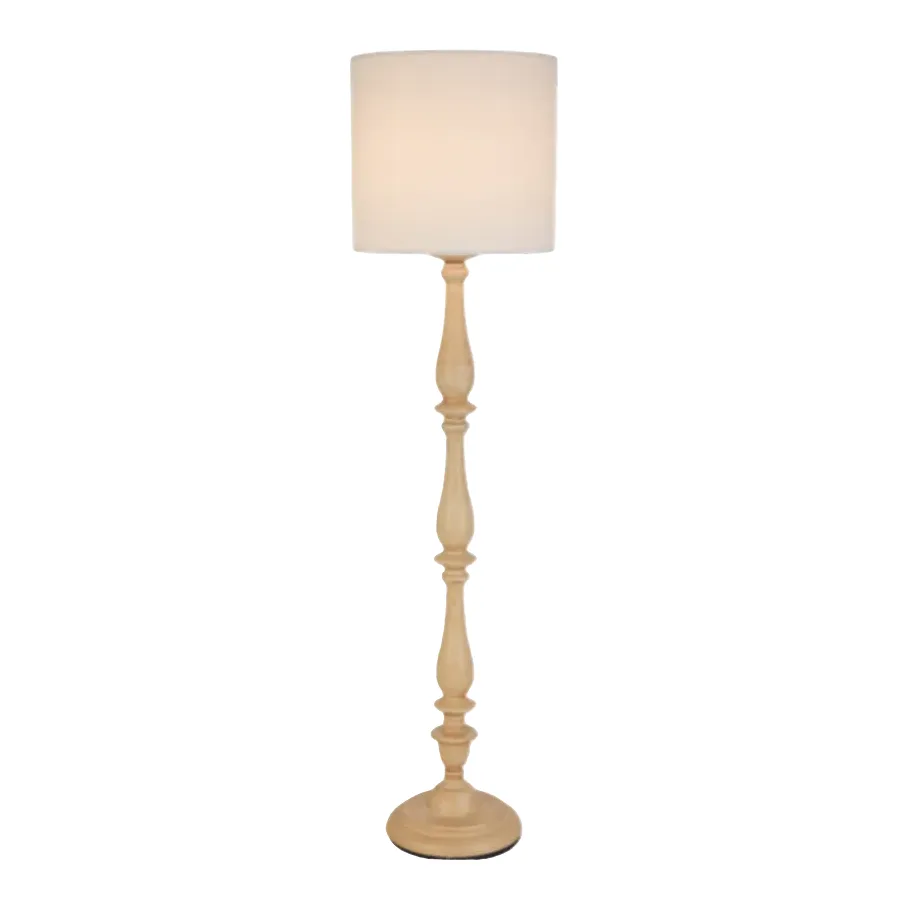 Telbix Hommer Turned Timber Floor Lamp