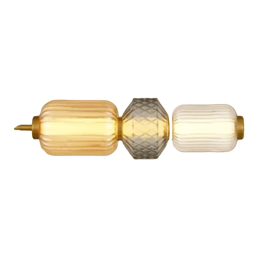 Telbix Torso Glass Linear Pendant in 3 light, Brass