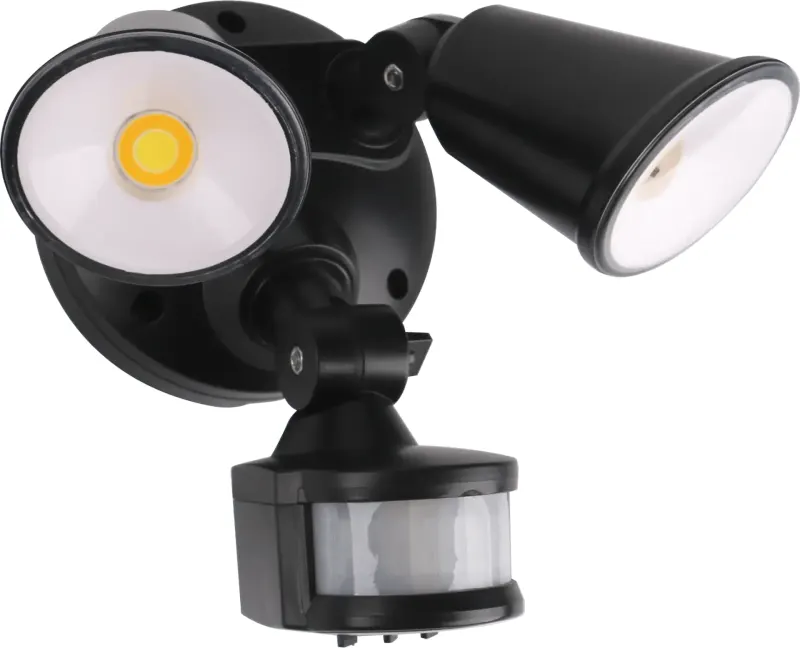 Defender 2lt 2 x Tricolour Poly Carb Sensor Floodlight MLXD3452MS