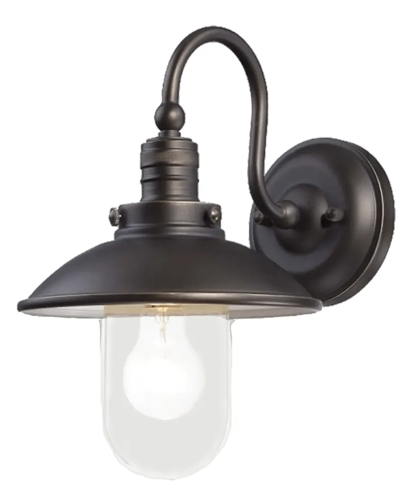 Port 1lt Metal w Clear Glass Exterior Wall Bracket