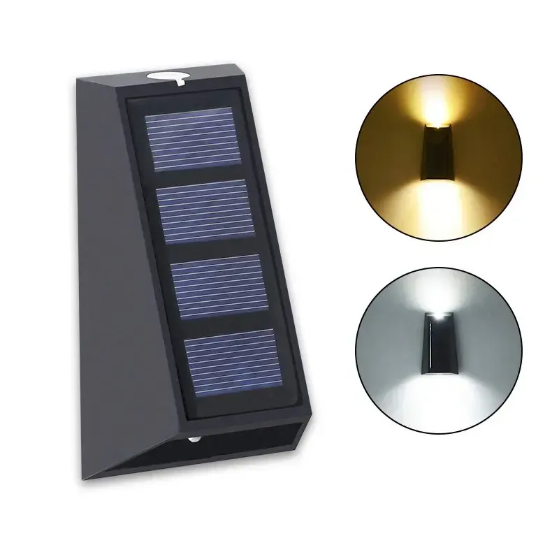 Solar 1.5w 3000k 6000k IP65 UpDown Exterior Wall Light RL SUP1.5W Blk