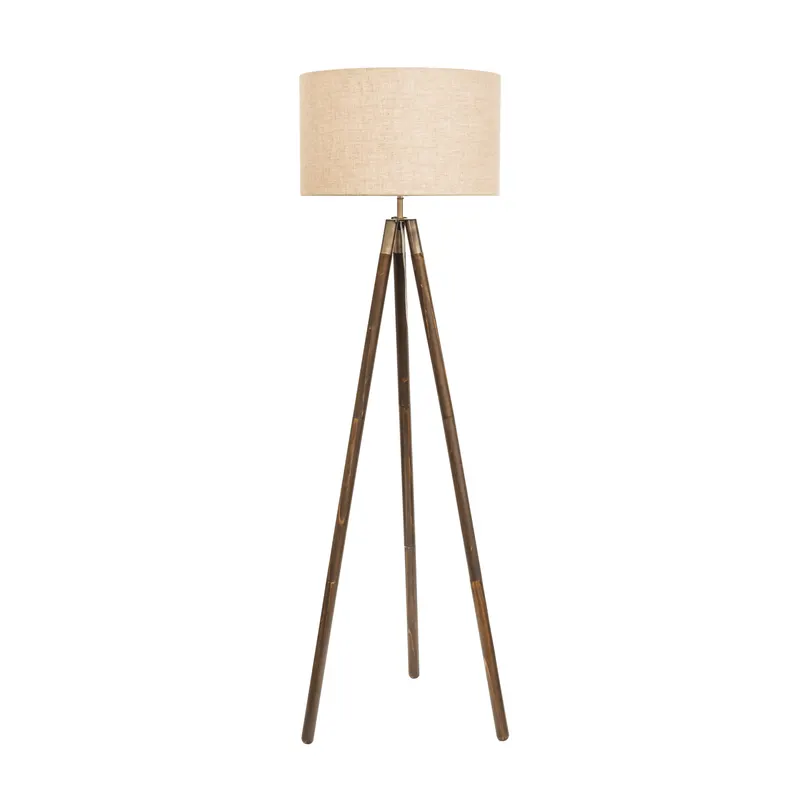Prince 1lt B22 Wood Floor Lamp A34121