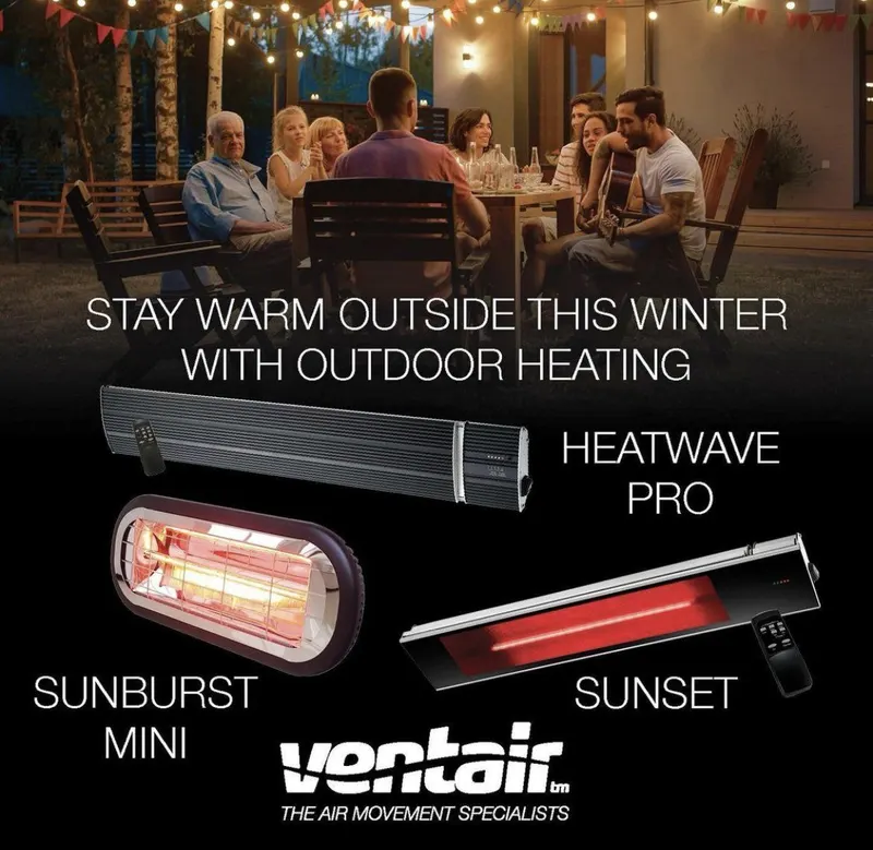 Outdoor Heat Units on display at Lighting Bonanza Albury
