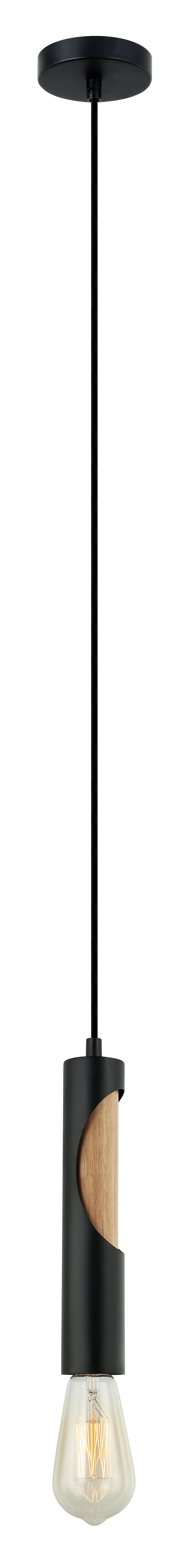 Ida 1lt E27 72w Blonde Wood Tube Flex Pendant