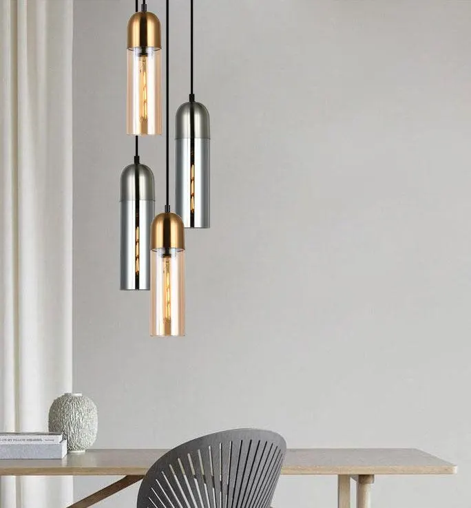 Pastille 1lt ES 72w Smoke Glass Round Top Cylinder Pendant PASTILLE1 2